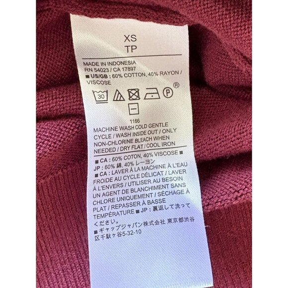 Banana Republic Forever Sweater XS V-Neck Maroon - Picture 6 of 6